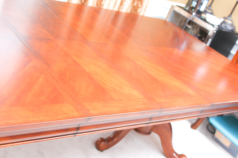 Double Pedestal Cherry Dining Table