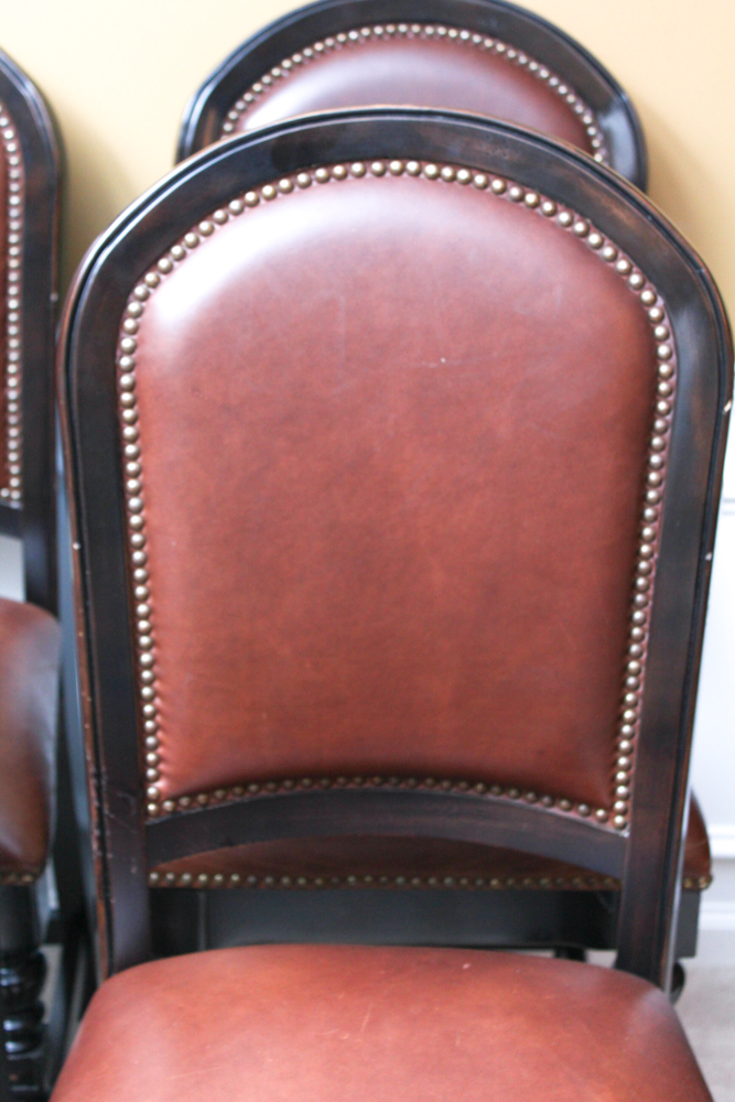 Leather Upholstered Breakfast Bar Chairs