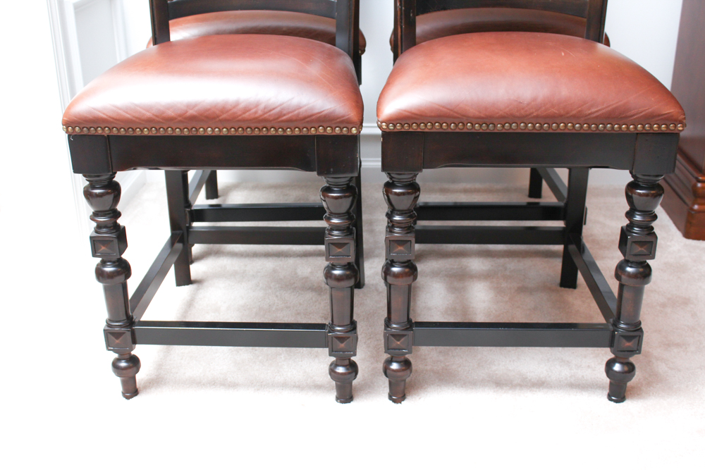 Leather Upholstered Breakfast Bar Chairs