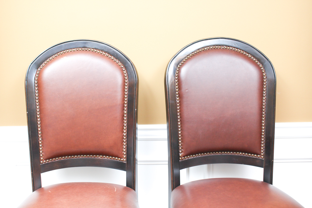 Leather Upholstered Breakfast Bar Chairs
