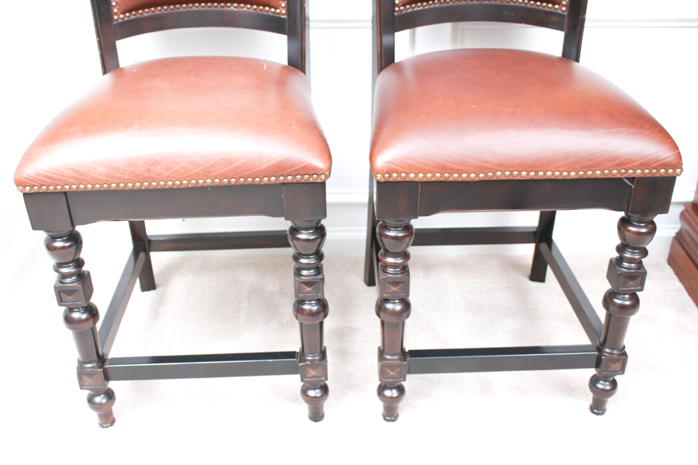 Leather Upholstered Breakfast Bar Chairs