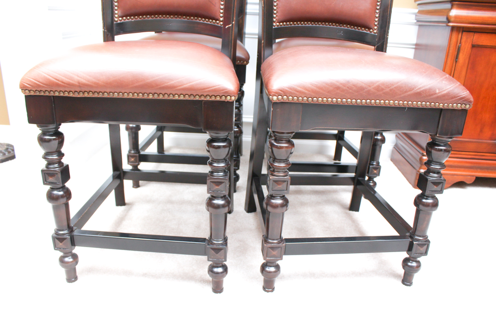 Leather Upholstered Breakfast Bar Chairs EBTH