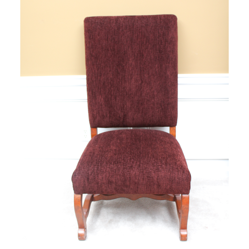 Oversized Wood and Upholstered Accent Chair