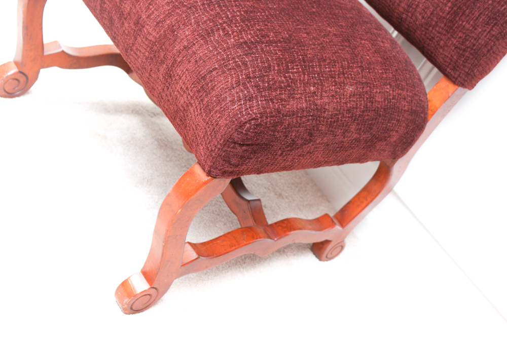 Oversized Wood and Upholstered Accent Chair