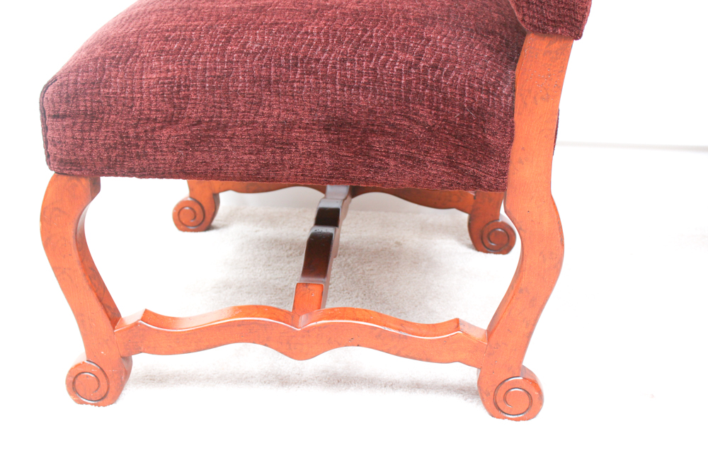 Oversized Wood and Upholstered Accent Chair