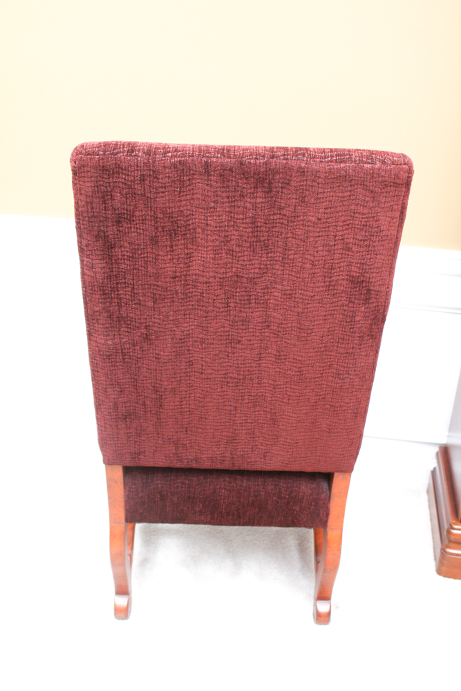 Oversized Wood and Upholstered Accent Chair
