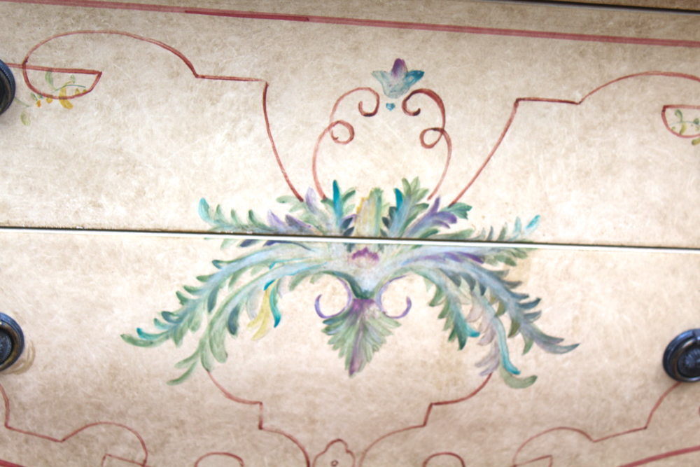 Hand Painted Bombe Style Chest