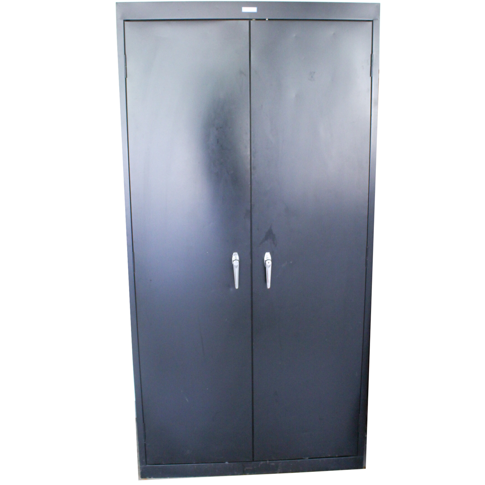 Sandusky II Black Metal Cabinet and Rolling Cart