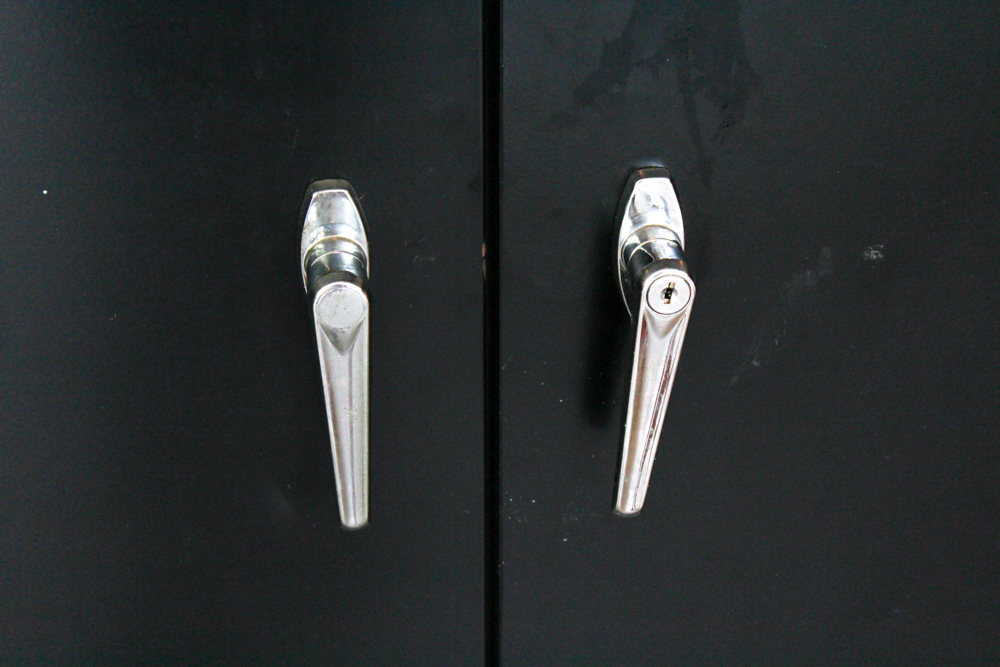 Sandusky II Black Metal Cabinet and Rolling Cart