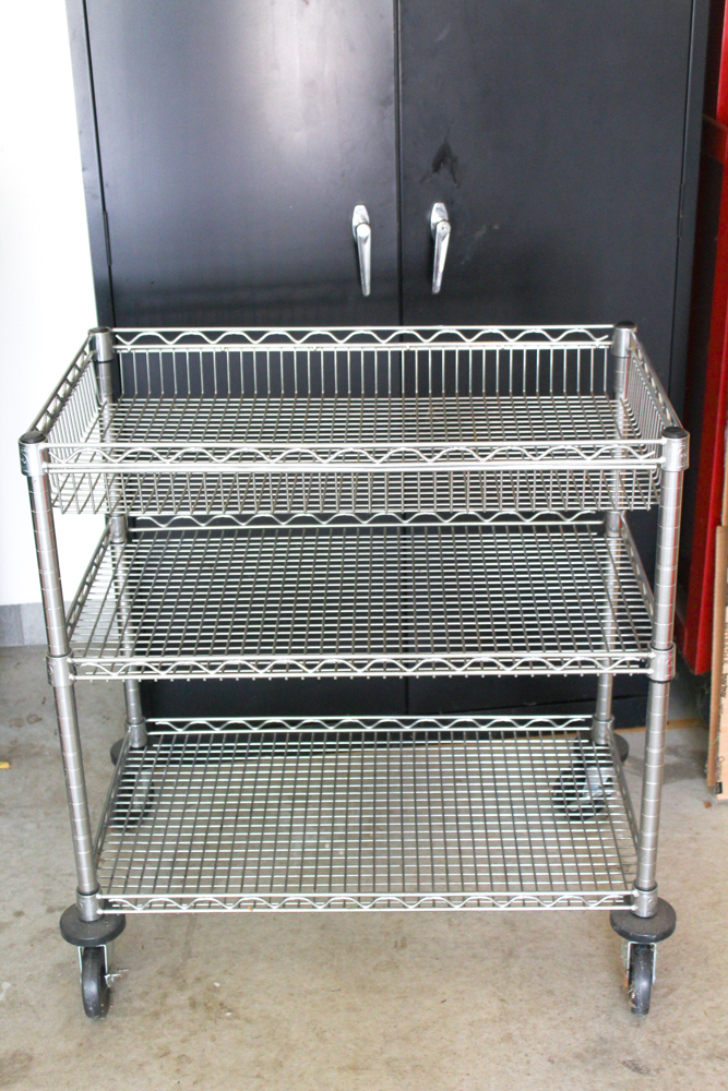 Sandusky II Black Metal Cabinet and Rolling Cart