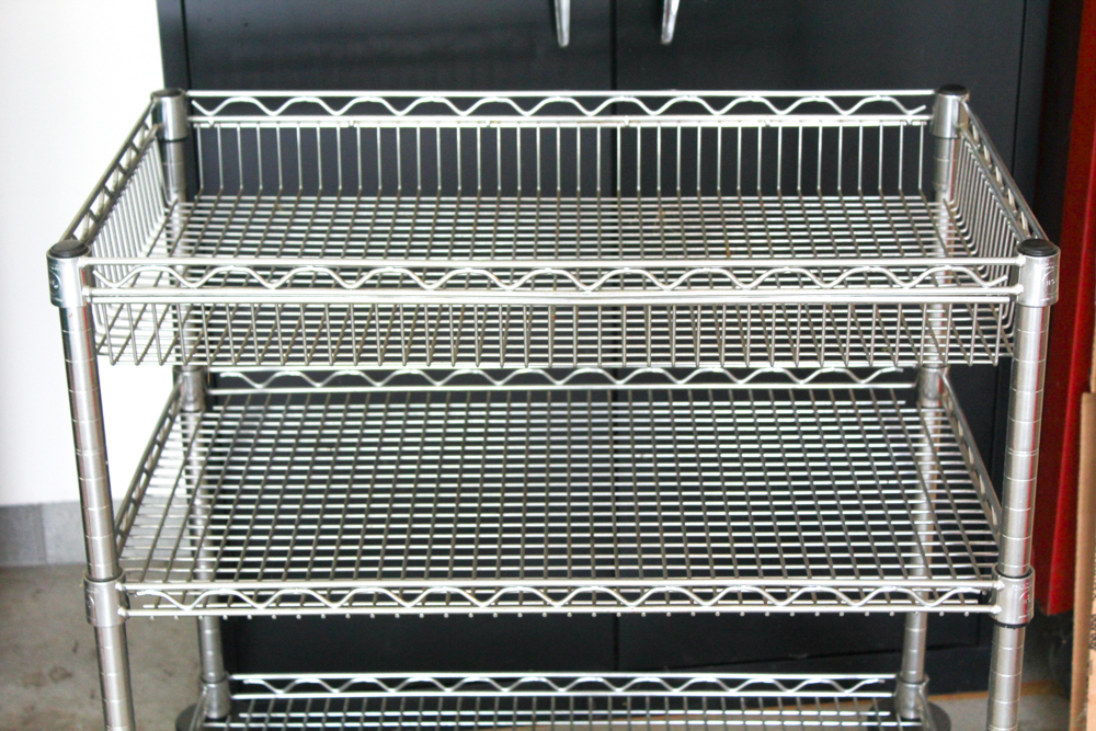 Sandusky II Black Metal Cabinet and Rolling Cart