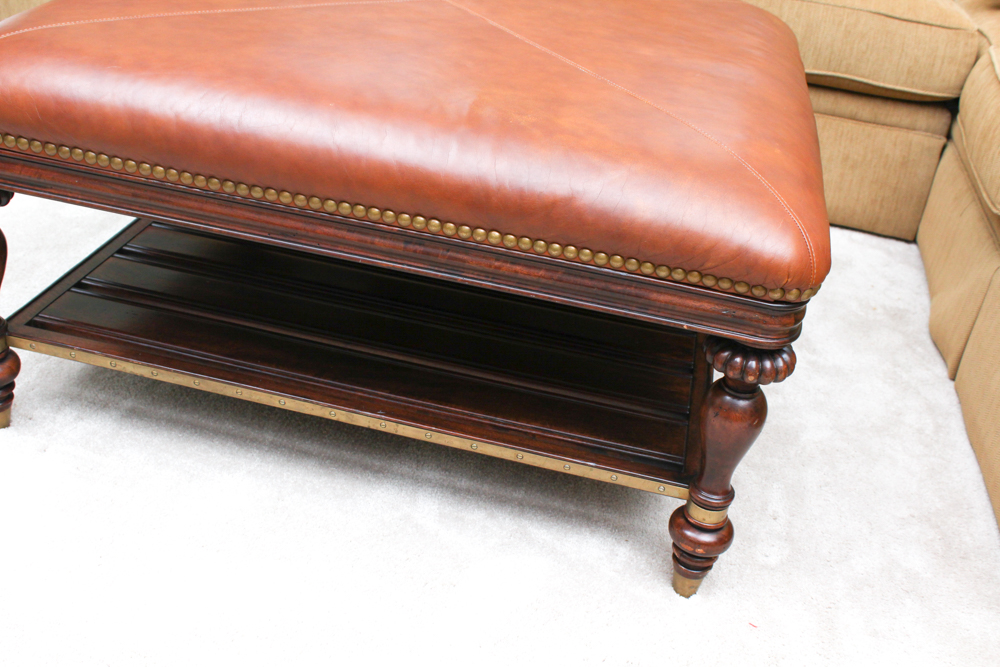 Thomasville Furniture Leather Ottoman