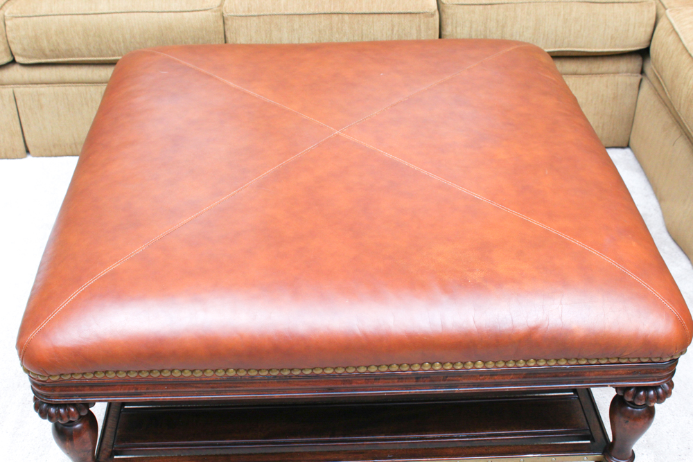Thomasville Furniture Leather Ottoman