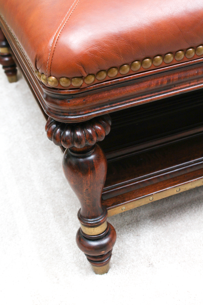 Thomasville Furniture Leather Ottoman