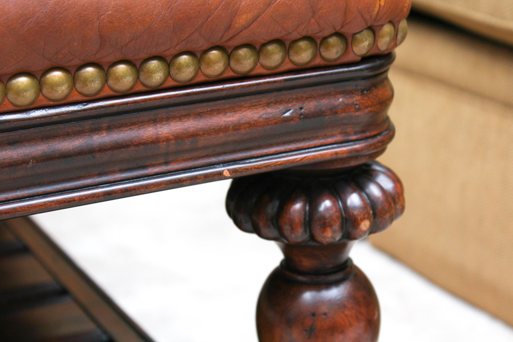 Thomasville Furniture Leather Ottoman