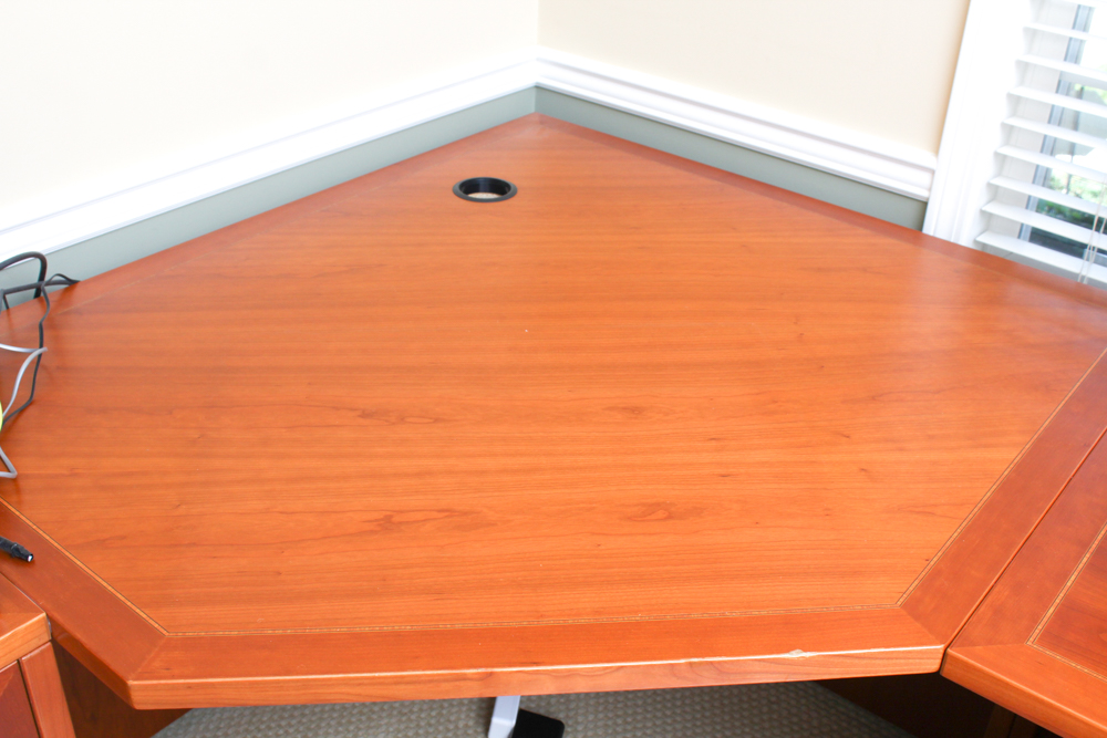 Jasper Hardwood Office Desk With Printer Stand