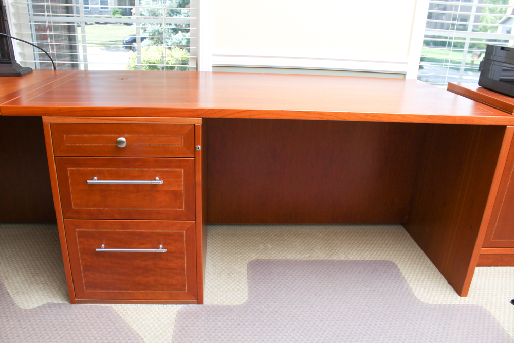 Jasper Hardwood Office Desk With Printer Stand