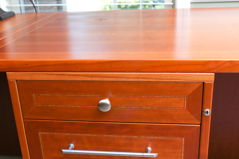 Jasper Hardwood Office Desk With Printer Stand