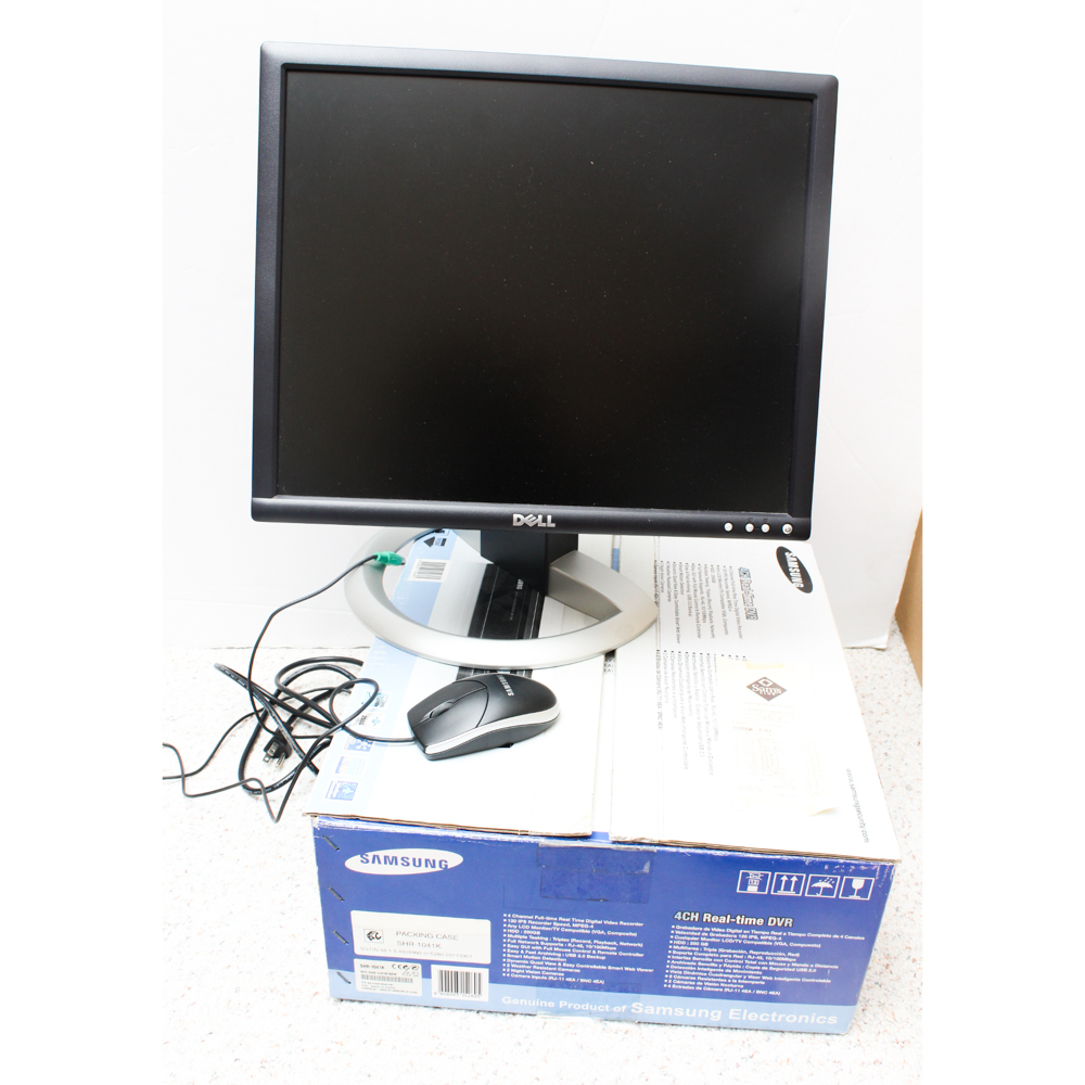 Samsung 4CH Real-time DVR and Dell Monitor