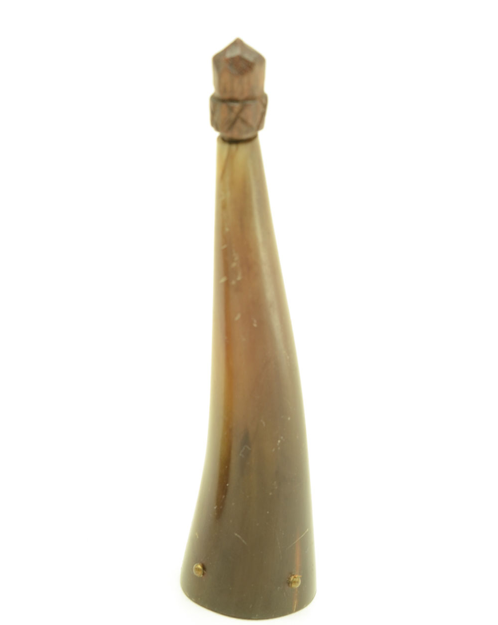 Western Fixed Blade Knife in Sheath and Three Powder Horns