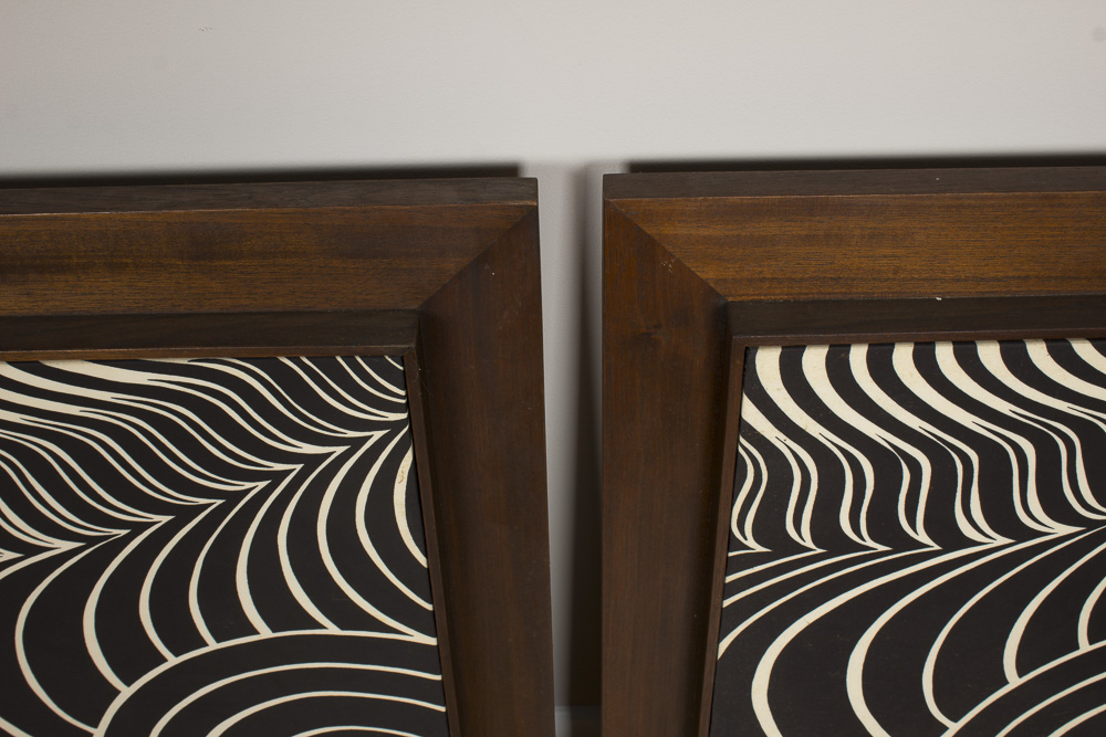 Pair of Vintage "The Fisher" Zebra Sound Panels