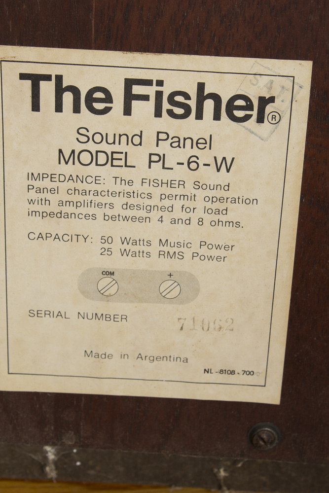 Pair of Vintage "The Fisher" Zebra Sound Panels