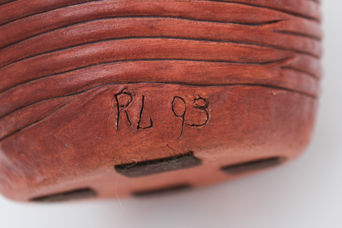 Pair of Hand Thrown Ribbed Pottery Vases