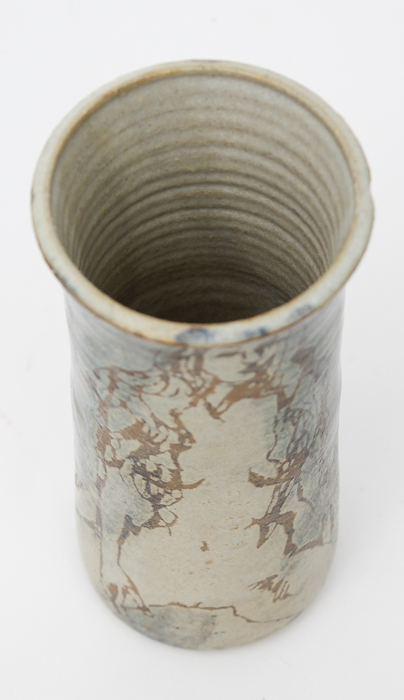 Hand Thrown Decorated Stoneware Vase with Nude by Banner