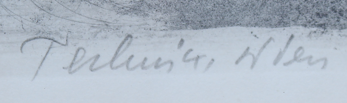 Karl Schwetz Color Etching of St. Charles Church