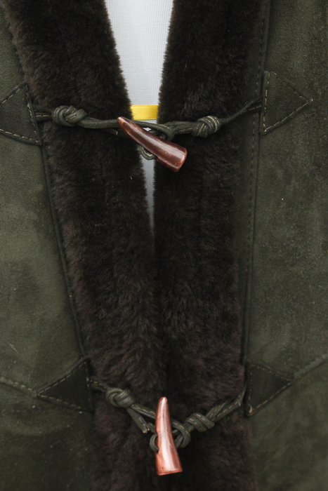 Deri Laray Lambskin Coat with Shearling Lining and Trim