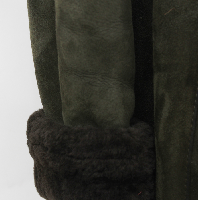 Deri Laray Lambskin Coat with Shearling Lining and Trim