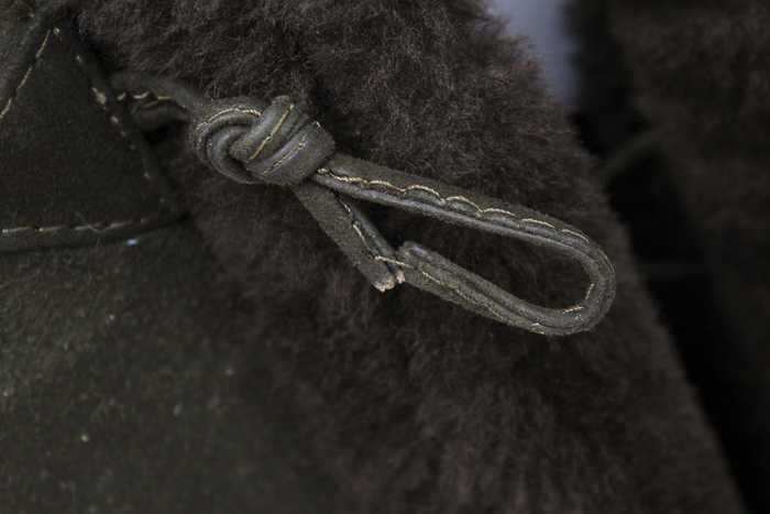 Deri Laray Lambskin Coat with Shearling Lining and Trim