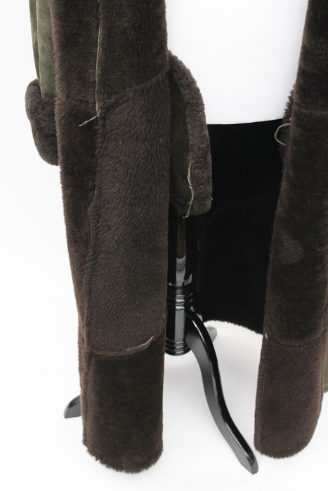 Deri Laray Lambskin Coat with Shearling Lining and Trim
