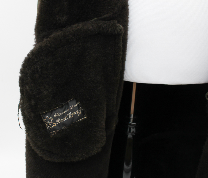 Deri Laray Lambskin Coat with Shearling Lining and Trim