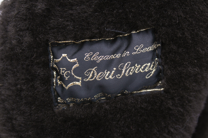 Deri Laray Lambskin Coat with Shearling Lining and Trim