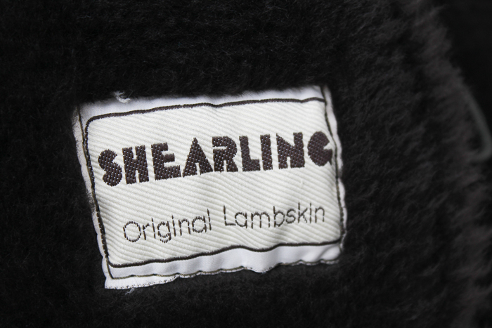 Deri Laray Lambskin Coat with Shearling Lining and Trim