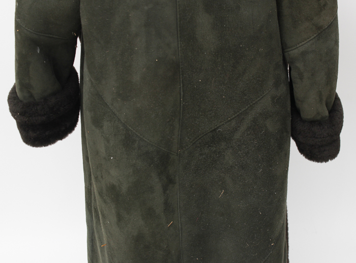 Deri Laray Lambskin Coat with Shearling Lining and Trim