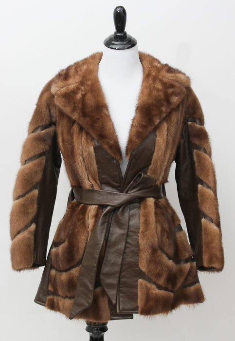 Vintage Leather and Mink Fur Coat