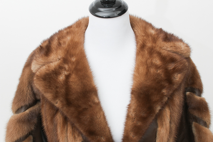 Vintage Leather and Mink Fur Coat