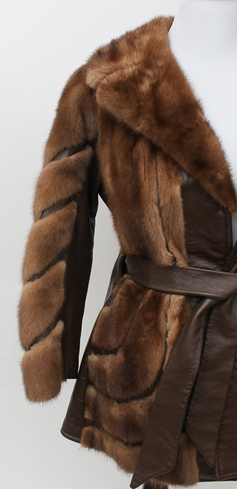 Vintage Leather and Mink Fur Coat