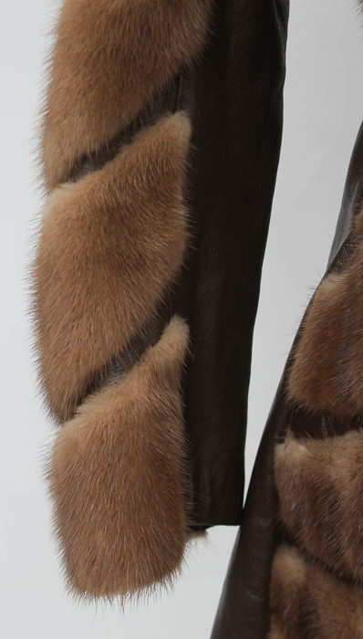 Vintage Leather and Mink Fur Coat