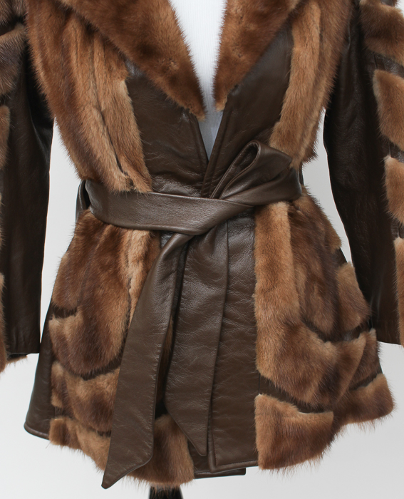 Vintage Leather and Mink Fur Coat