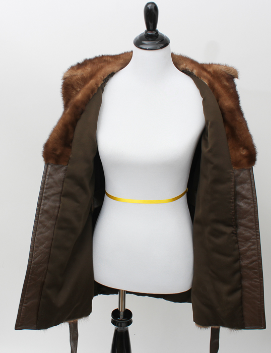 Vintage Leather and Mink Fur Coat