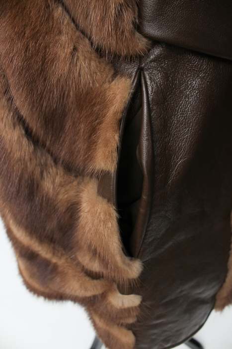 Vintage Leather and Mink Fur Coat