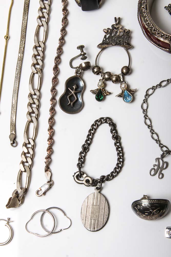 Large Variety of Sterling Silver Jewelry Scrap