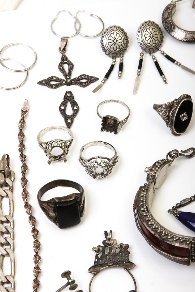 Large Variety of Sterling Silver Jewelry Scrap
