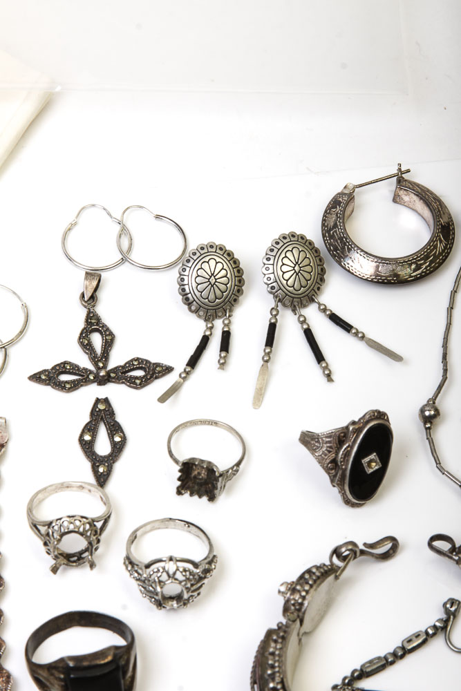 Large Variety of Sterling Silver Jewelry Scrap
