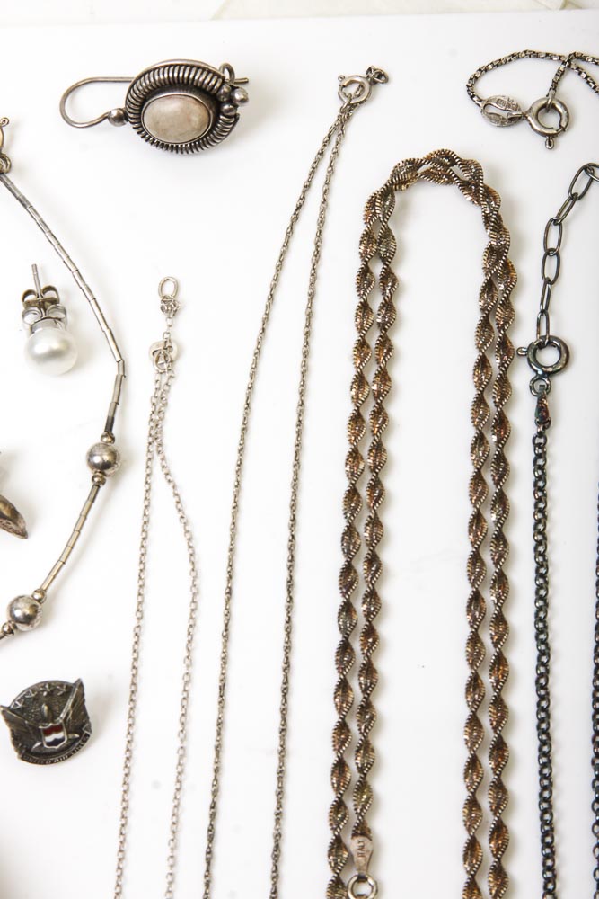 Large Variety of Sterling Silver Jewelry Scrap