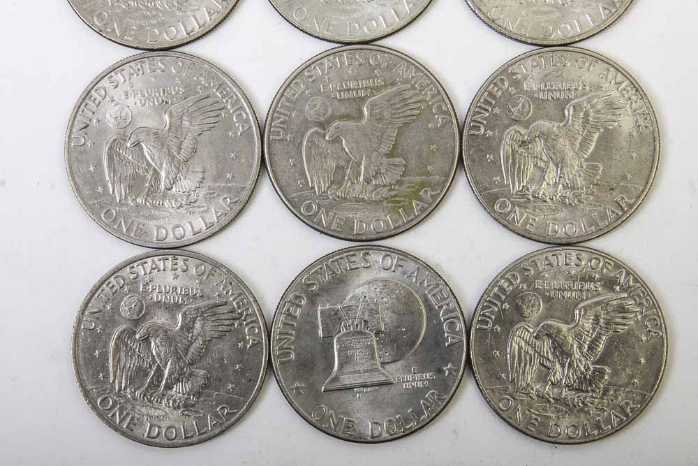 Eisenhower Dollar and Kennedy Half Dollar Coins