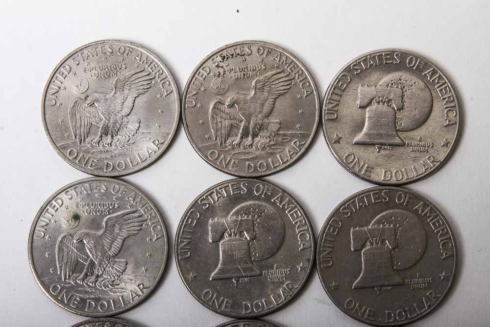 Eisenhower Dollar and Kennedy Half Dollar Coins